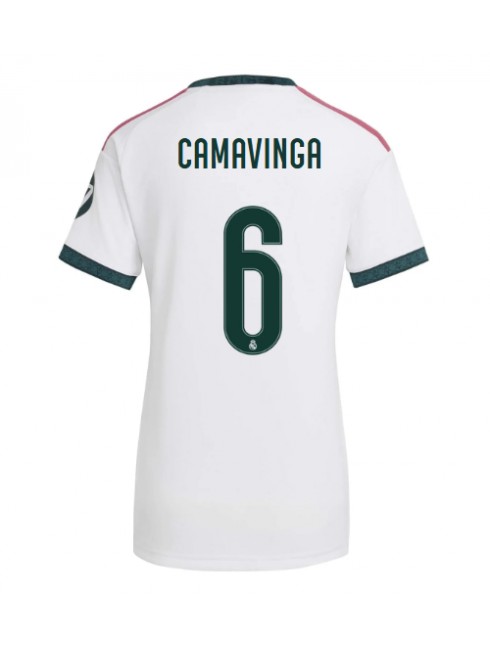 Ženski Nogometna dresi replika Real Madrid Eduardo Camavinga #6 Domači 2026-27 Kratek rokav Ženski Nogometna dresi replika Real Madrid Eduardo Camavinga #6 Domači 2026-27 Kratek rokav